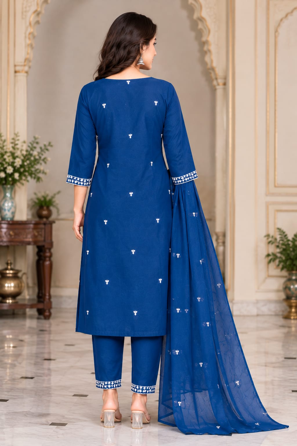 ROYAL Blue Embroidered Kurta Set